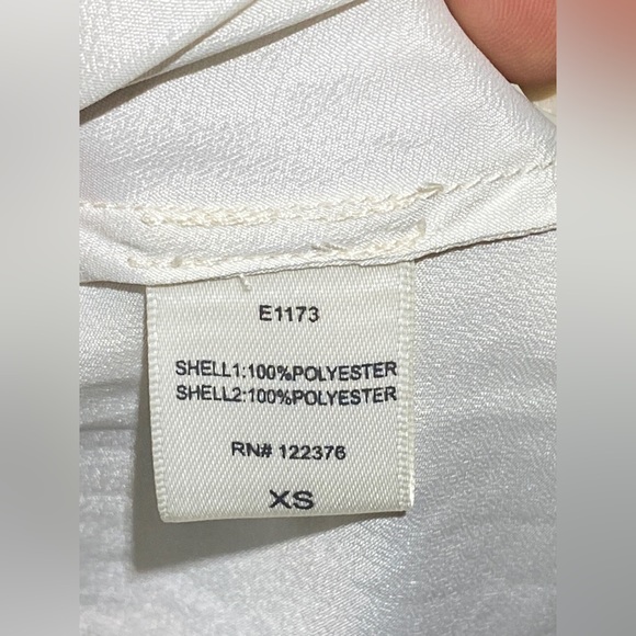 Boundary & Co Womens Dress Size XS Asymmetrical Ivory Black Sheer Shift Sleevel - Picture 9 of 12